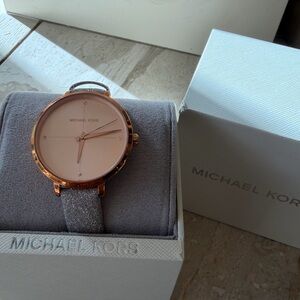 New Michael Kors MK2794 Charley Rose Gold-Tone and Glitter Watch